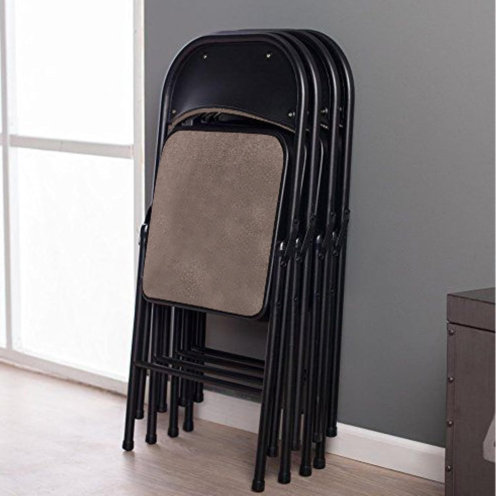 Sudden Comfort Deluxe Padded Folding Dining Chairs, Cinnabar/Corrin, 4 Pack