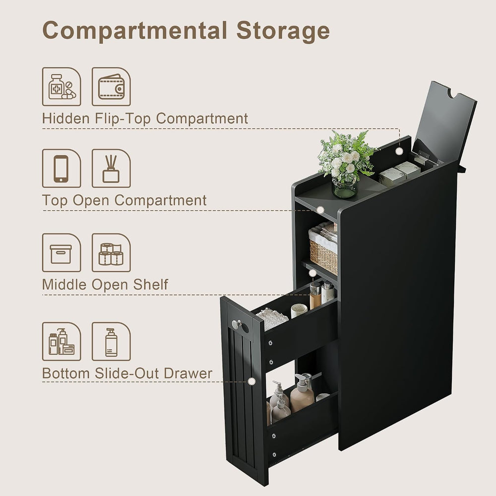 ChooChoo Slim Bathroom Storage Cabinet with Slide Out Drawers