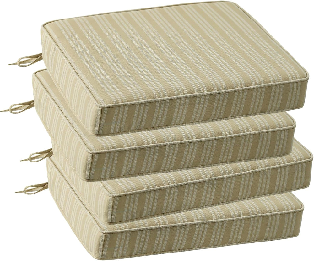 Outdoor Square Corner Seat Cushion, 19"x19"x3", Set of 4, Non ...