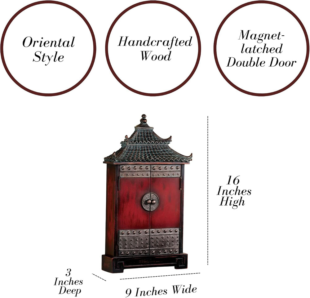 Touch of Class Oriental Pagoda Key Wall Cabinet Bronze - Oriental Furnishings...