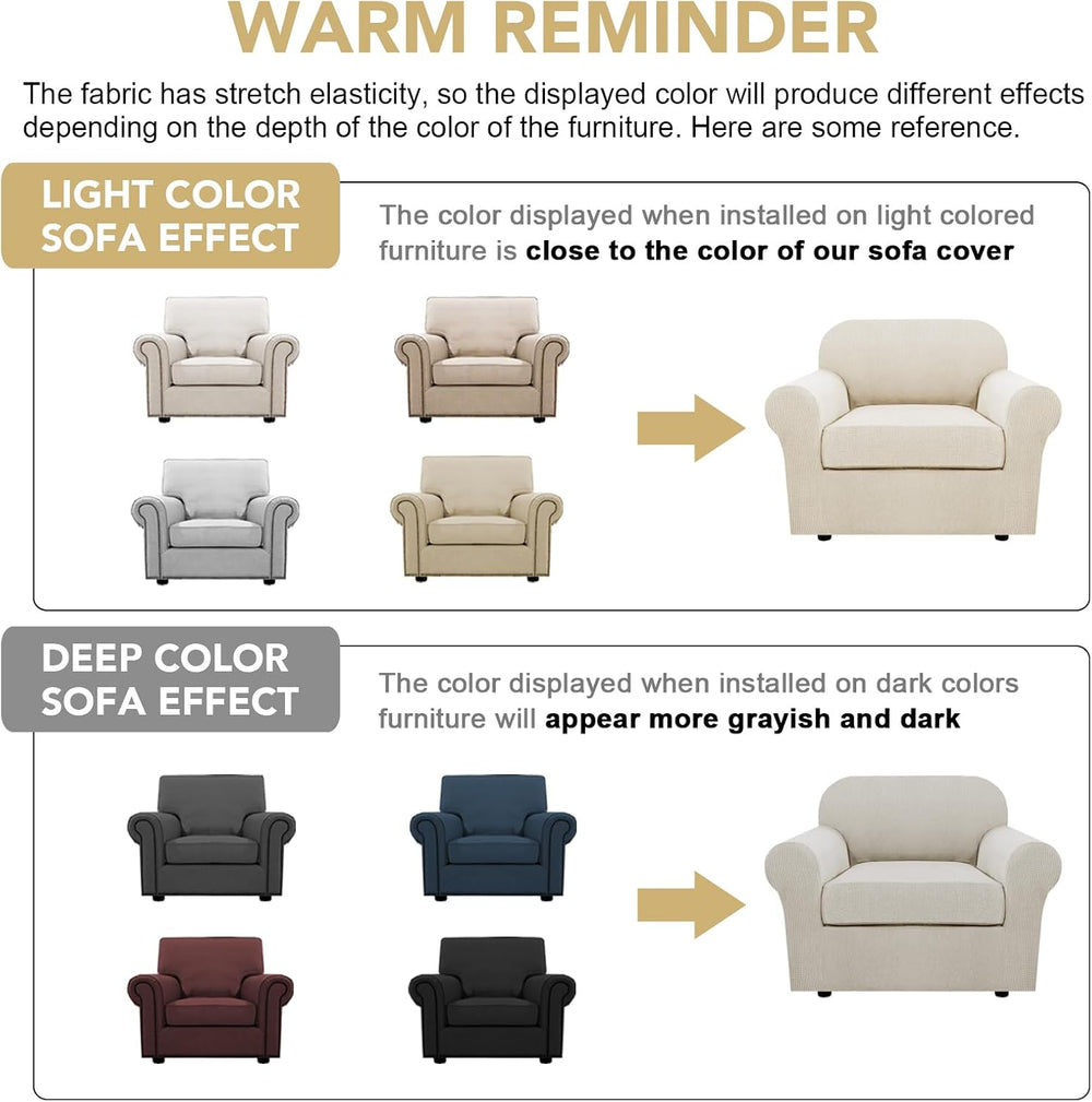 H.VERSAILTEX 2-Pieces Armchair Cover Chair Slipcovers with Arms Furniture Pro...