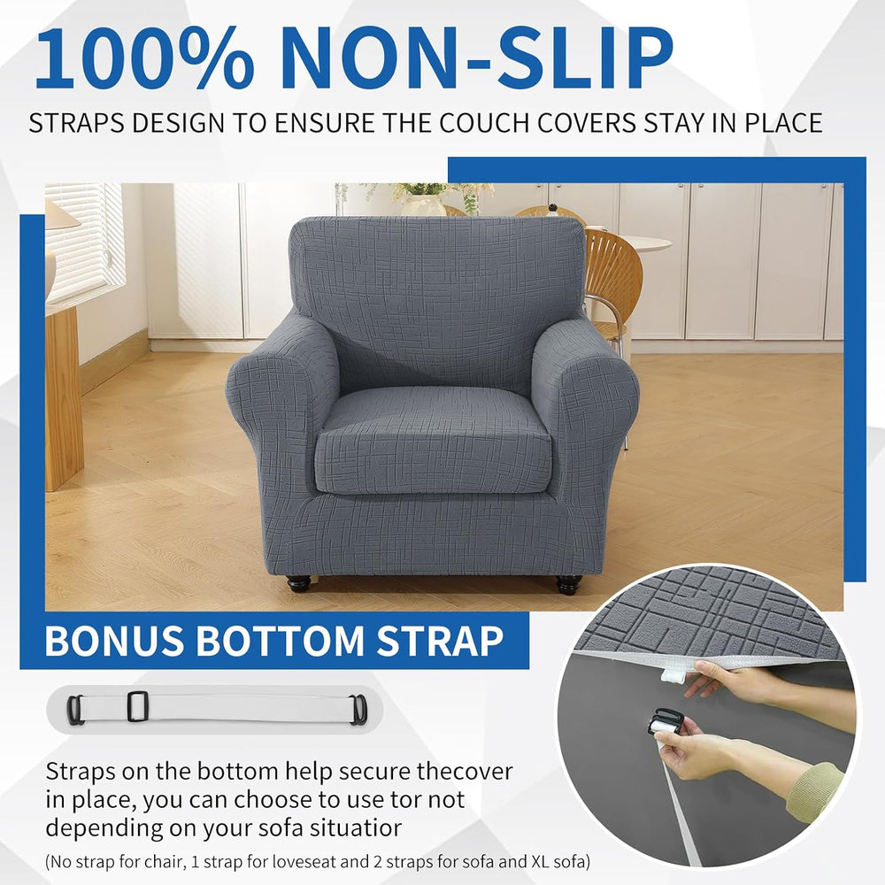 CYCMCAO 2 Piece Stretch Armchair Covers for 1 Cushion Couch, Chair 31"-4...