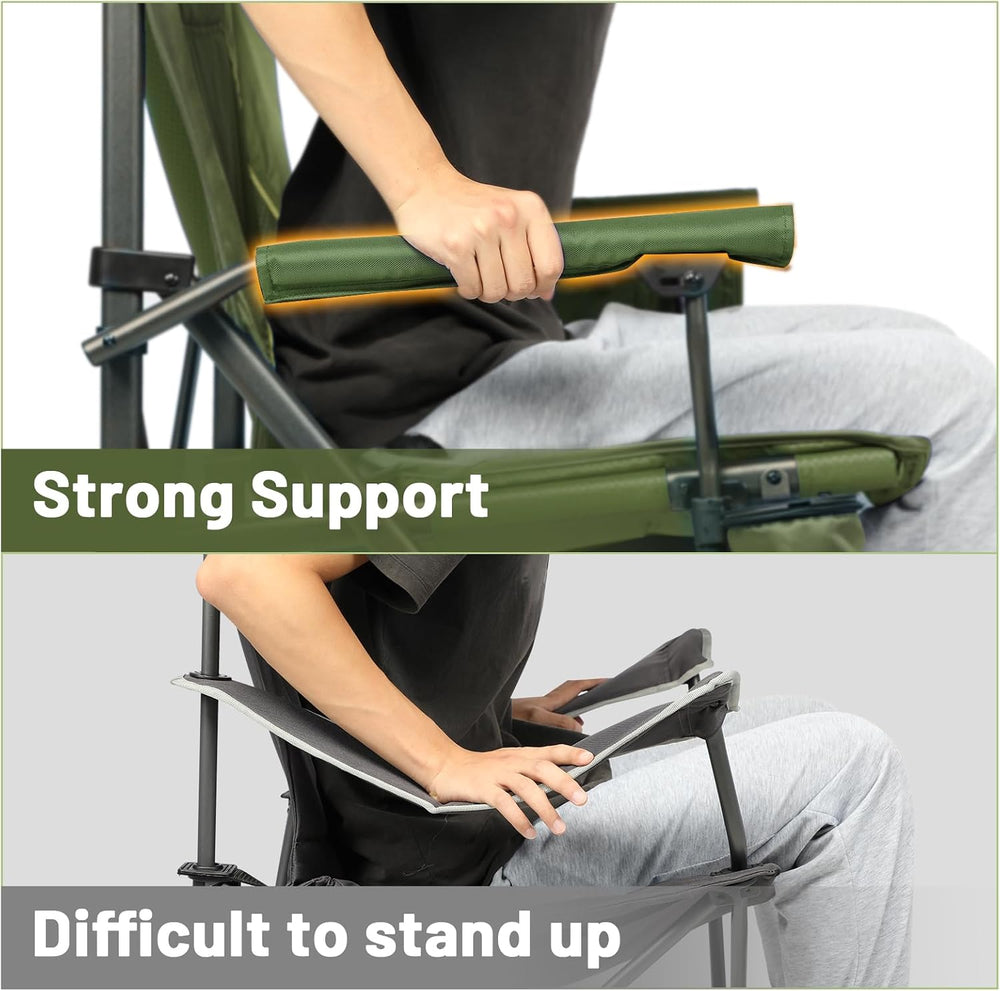 TIMBER RIDGE Oversized Folding Camping Chair High Back 500lbs