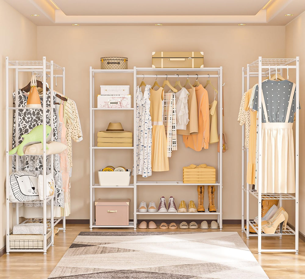 Neprock Clothing Racks for Hanging Clothes with Shelves, Portable Closet Syst...