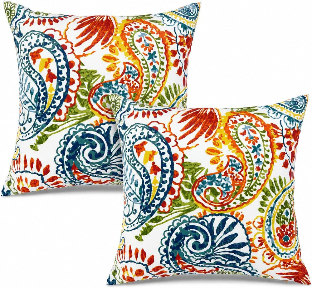 Outdoor/Indoor Throw Pillows with Inserts, 18"x18" Pack of 2