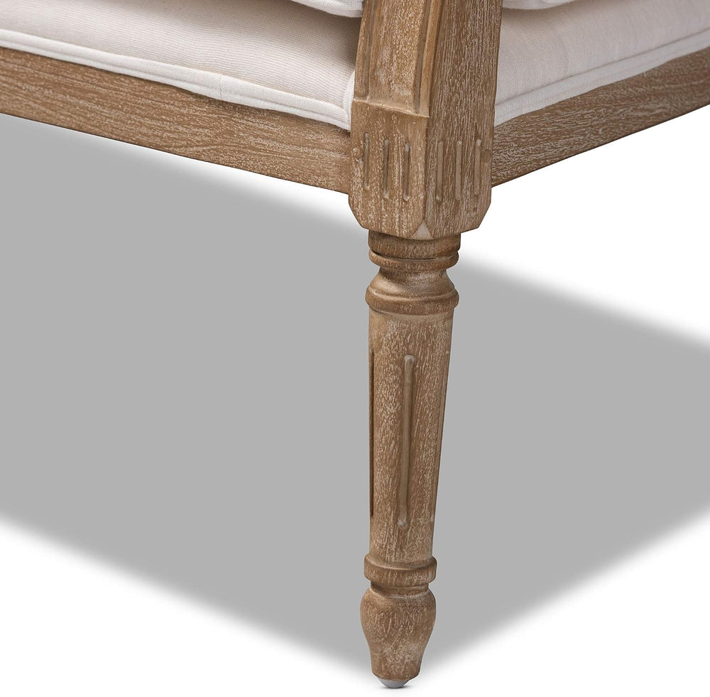 Baxton Studio Love Seats, Ivory/Oak