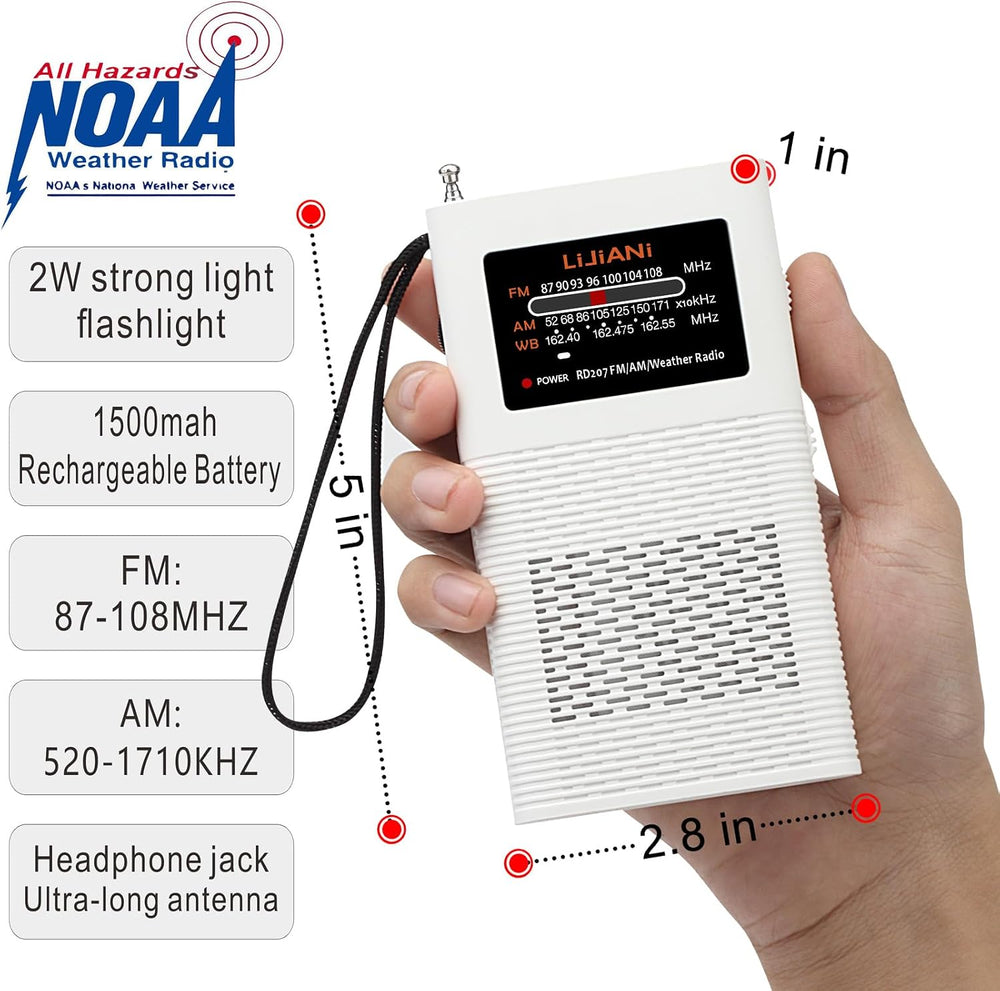 NOAA Weather Radio Portable AM FM Transistor Battery Operated
