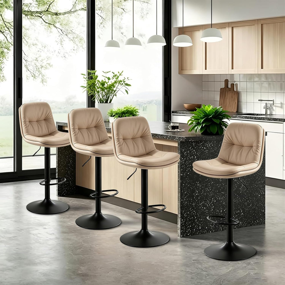 Bar Stools Set of 2 Swivel Adjustable Bar Chairs Counter Height
