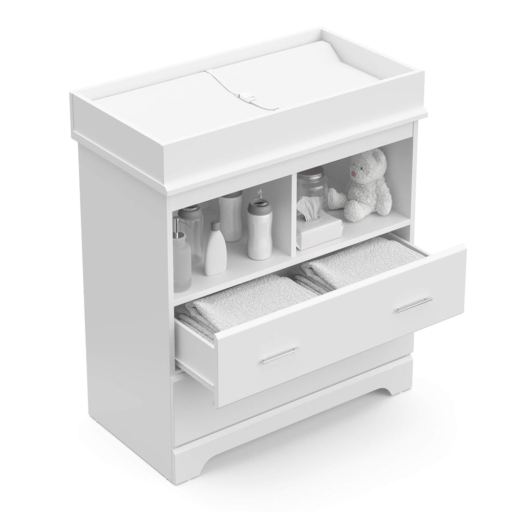 Storkcraft Brookside 2 Drawer Changing Table Dresser, White