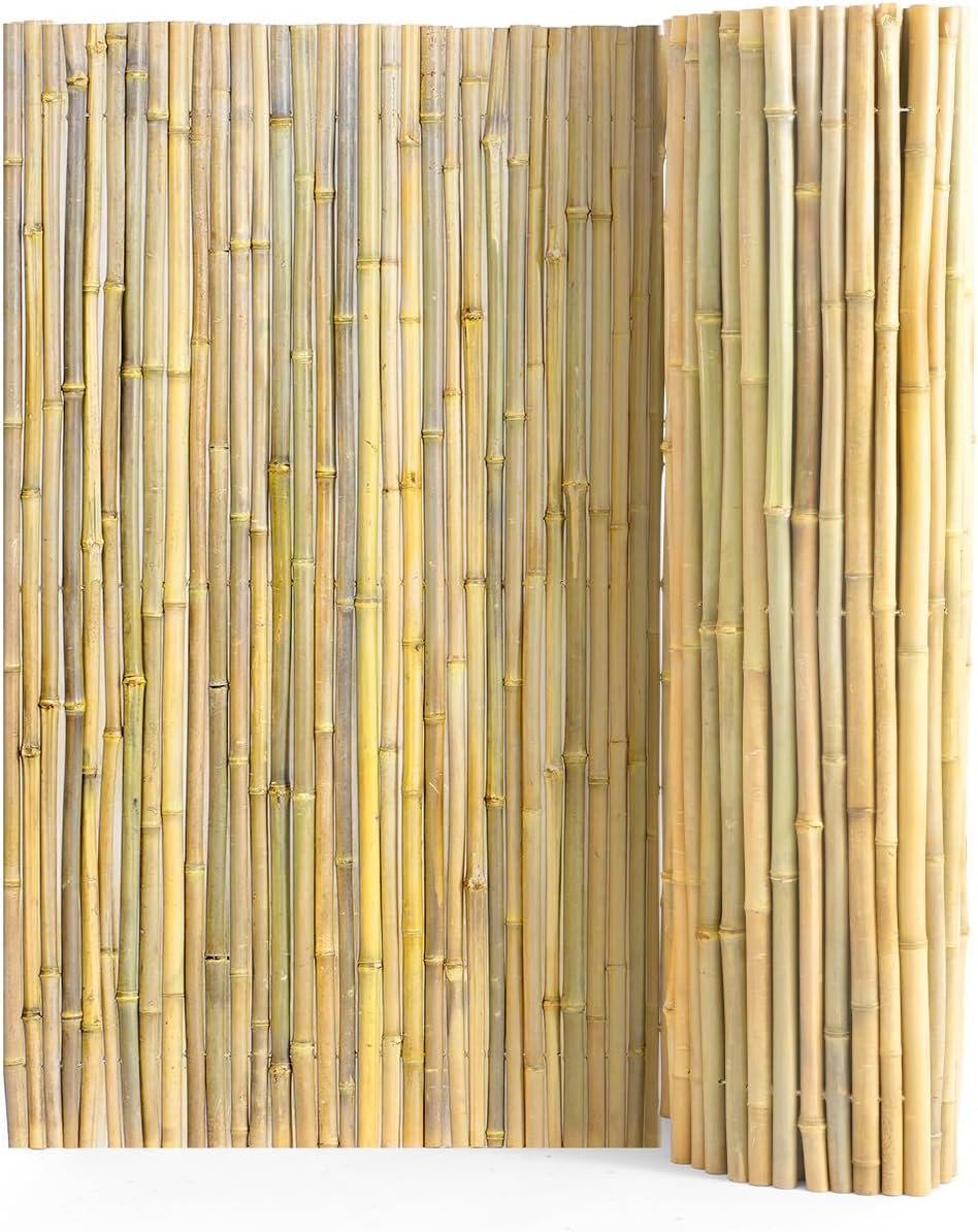 VEVOR Natural Rolled Bamboo Fence, Eco-Friendly Privacy Screen - 4 ft H x 6 f...