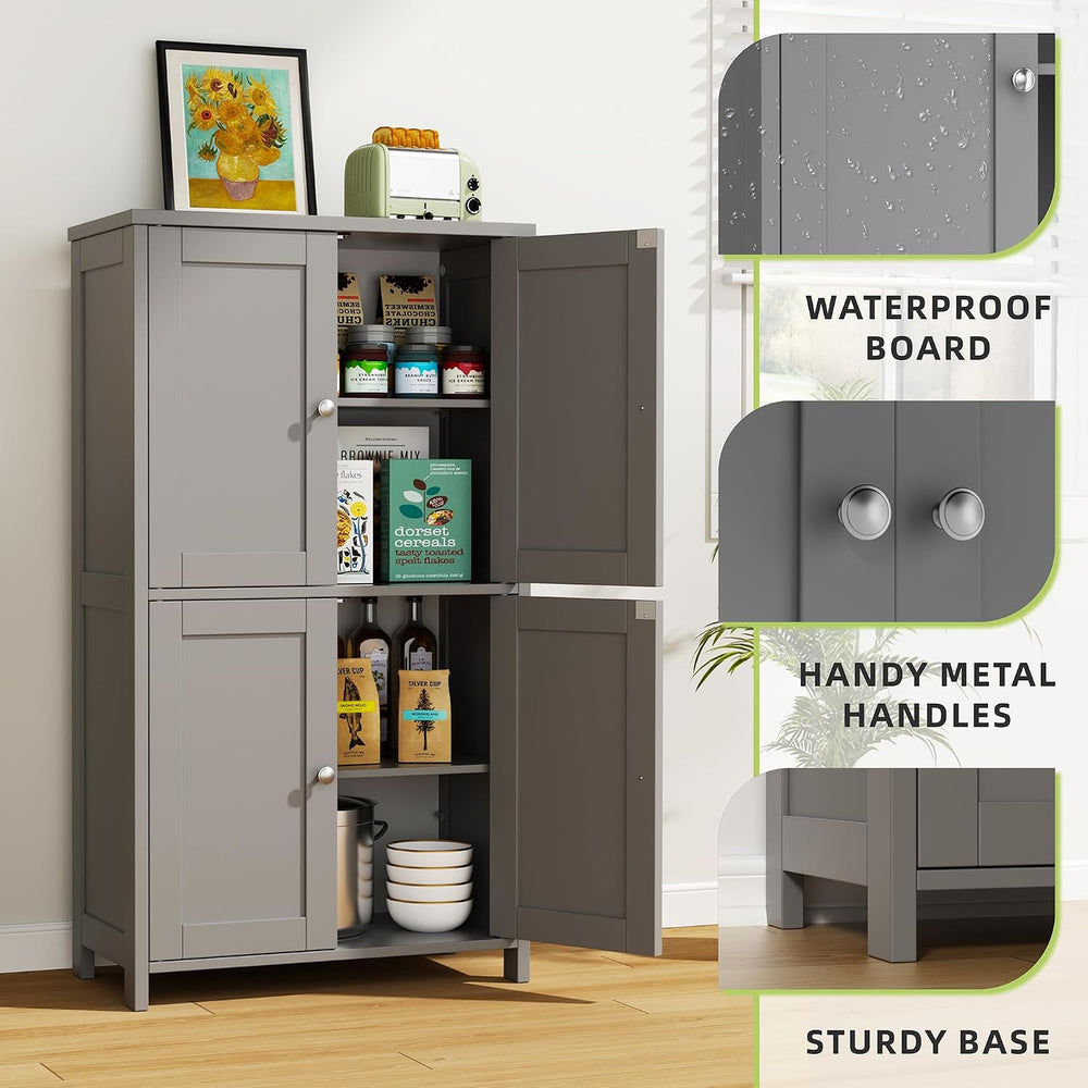 Vongrasig 43" Bathroom Storage Cabinet, Floor Cabinet with Doors, Grey