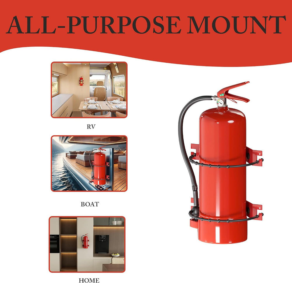 Universal Fire Extinguisher Mount Bracket, 2.5&5lb Extinguishers, 4 Pack