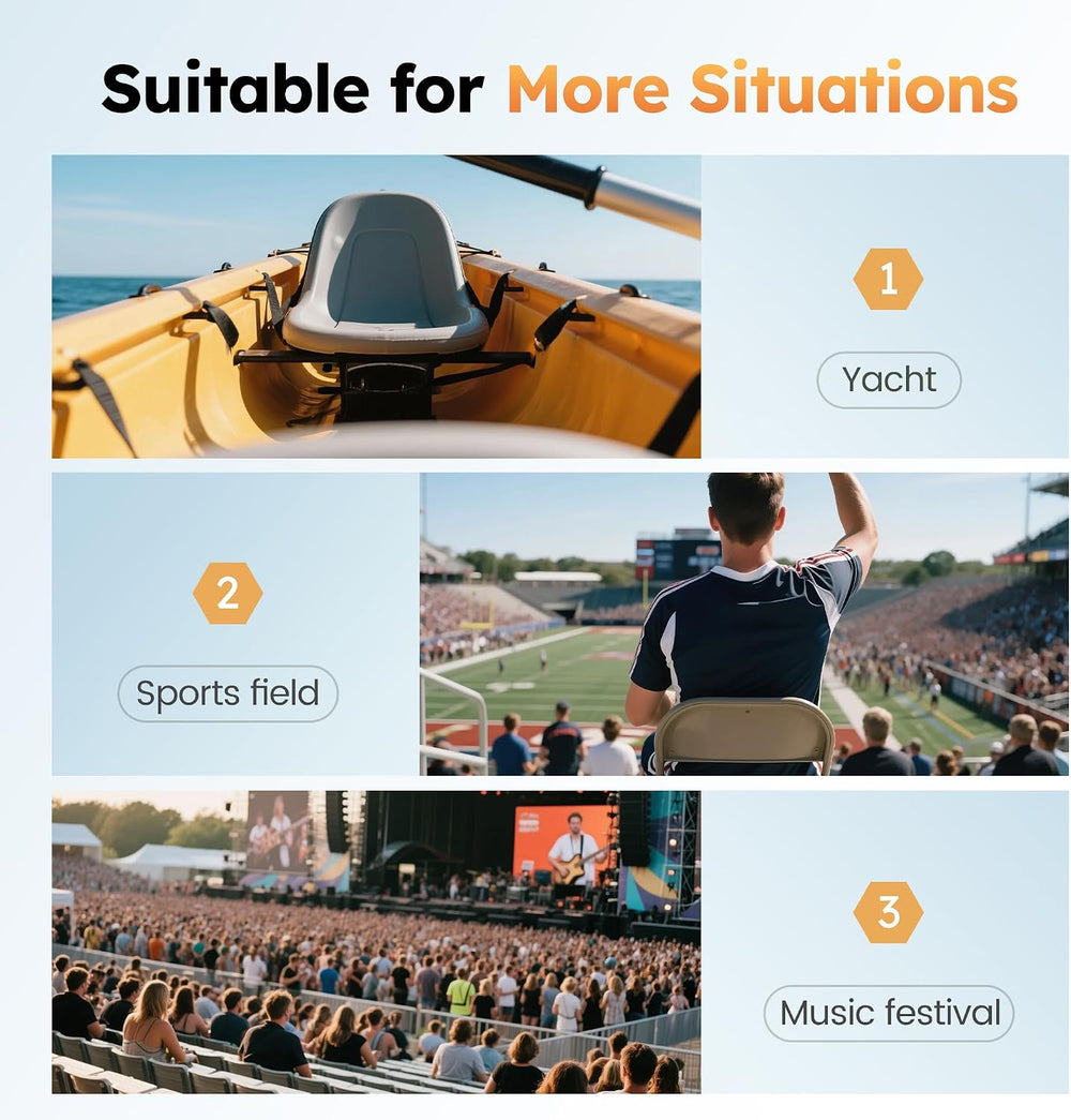 LET'S CAMP Folding Stadium Seat Bleacher Chair Portable Stadium Chair