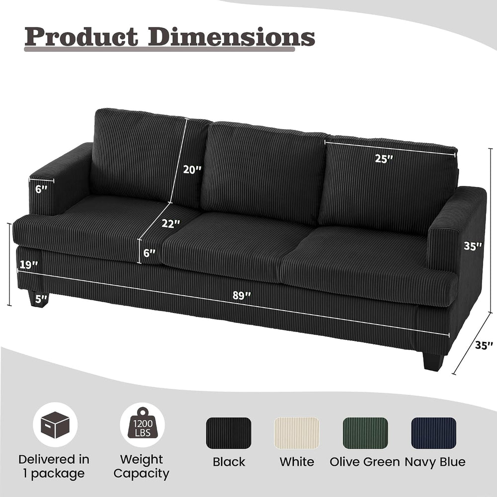 Apicizon Loveseat & 3 Seater Sofa Sets, 89" Couch Sofa Set for Livin...