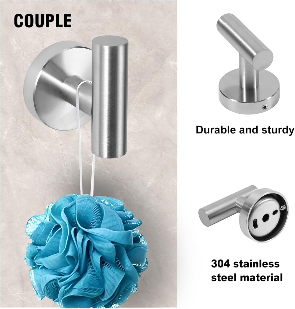 5 Piece Modern Style Wall Mounted Bathroom Hardware Set