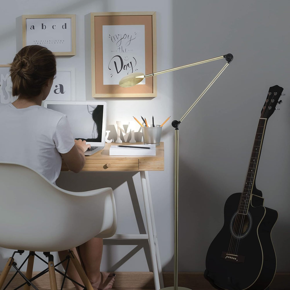 Brightech Sage 2-in-1 LED Craft Table and Floor Lamp – Adjustable Floor Readi...