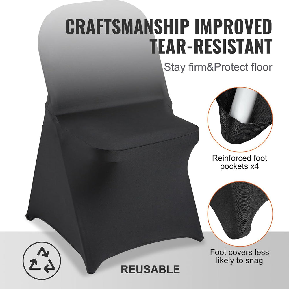VEVOR Elastic Spandex Folding Chair Cover Universal Fit Chair Cover Removable...