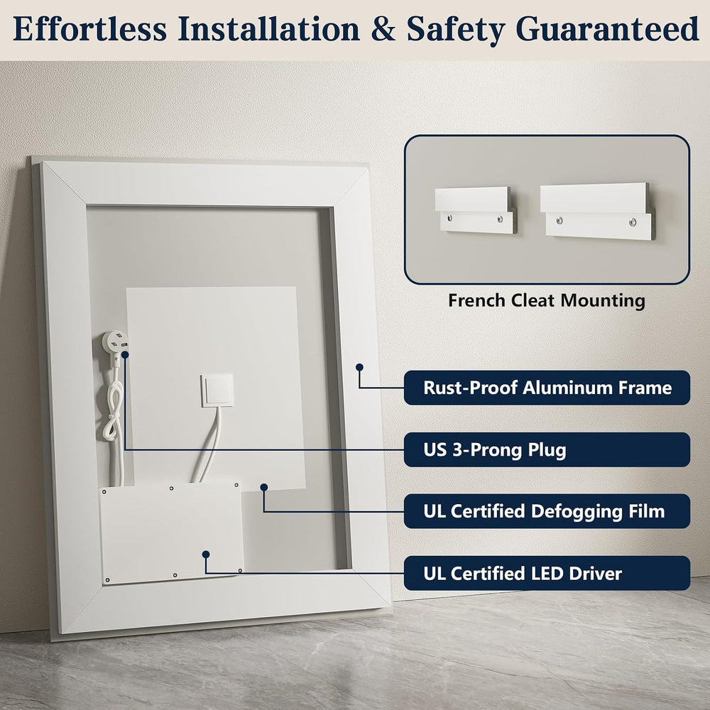 72x36 Inch LED Bathroom Mirror with Lights, Backlit & Front Lit