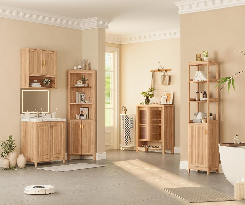 Bathroom Wall Storage Cabinet, Medicine Cabinet with Adjustable Wood Shelf &a...