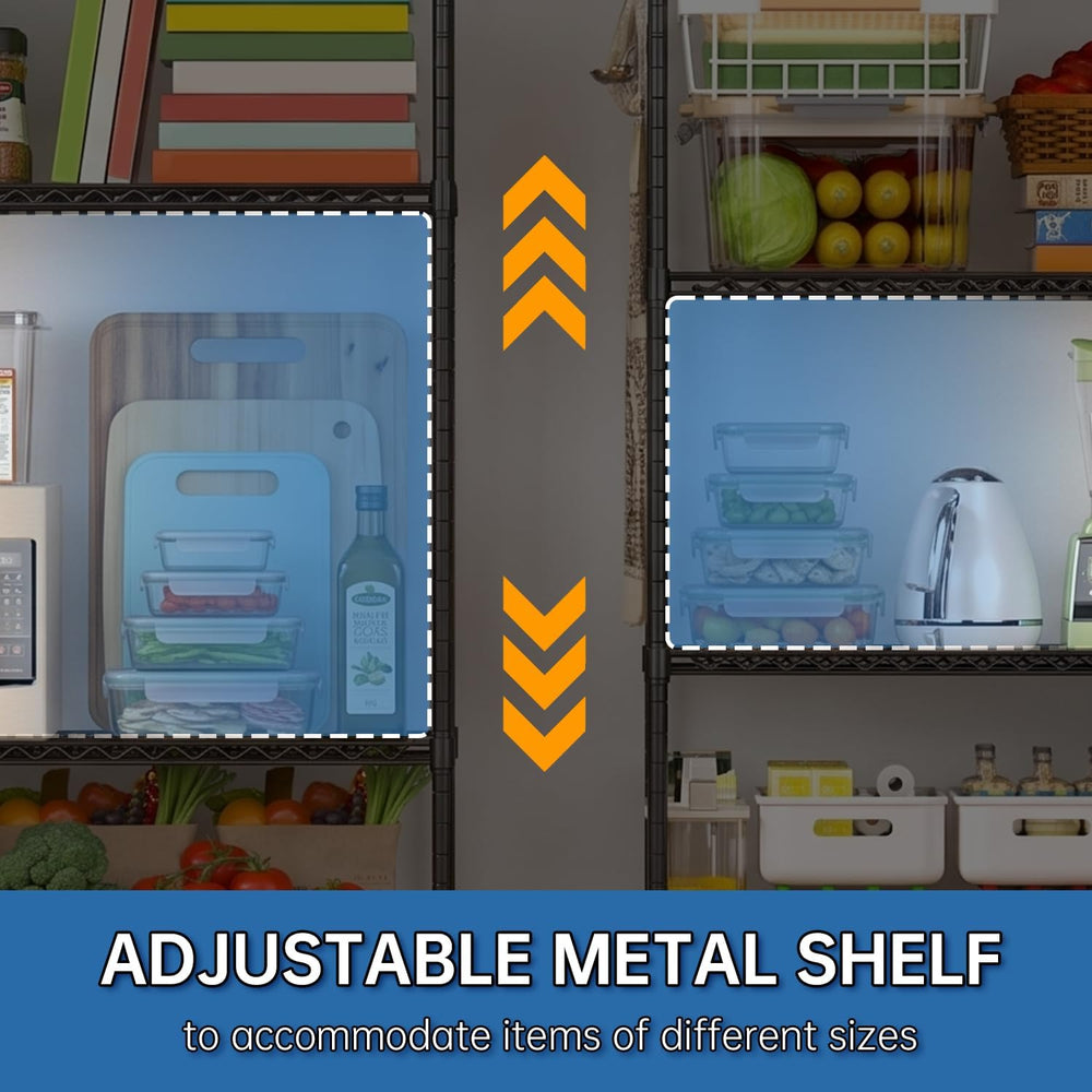 6 Tier 36" W x 16" D x 79" H Rolling Wire Metal Storage Shelve...