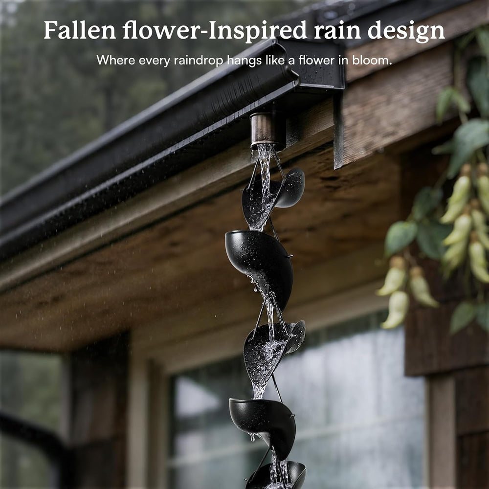 Rain Chain for Gutters, 8.5 ft Aluminum Rain Chains for Outside