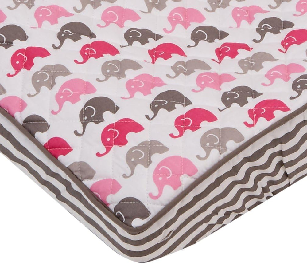Bacati - Elephants Pink/Grey Elephants Mini Changing Pad Cover