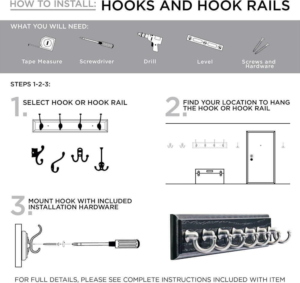 Liberty Hardware 129848 Wall Mounted Coat Rack with 5 Decorative Hooks, 27-In...