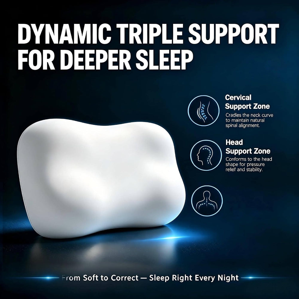 Cervical Neck Pillow for Neck Pain Relief, Ergonomic Side Sleeper Cloud Deep ...