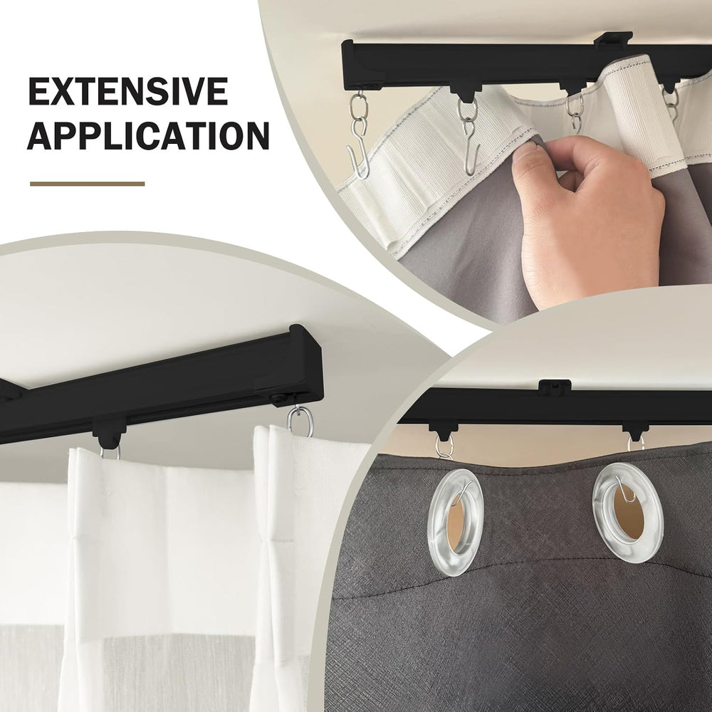Hoeflife Ceiling Curtain Tracks,Curtain Track Wall Mount,Track Curtains Rod C...