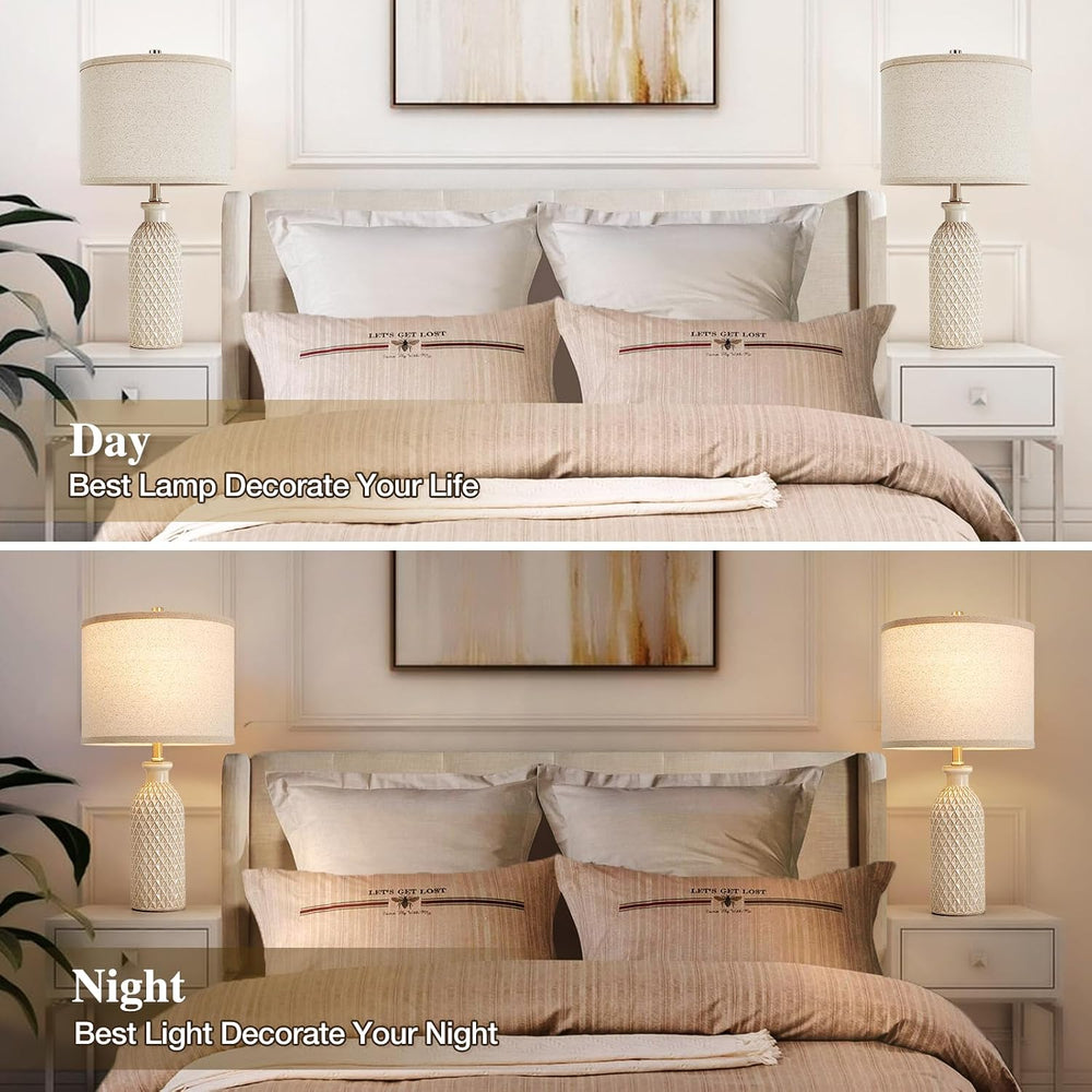 Luvkczc Modern Ceramic Table Lamp Set of 2, Adjustable Color Temperature