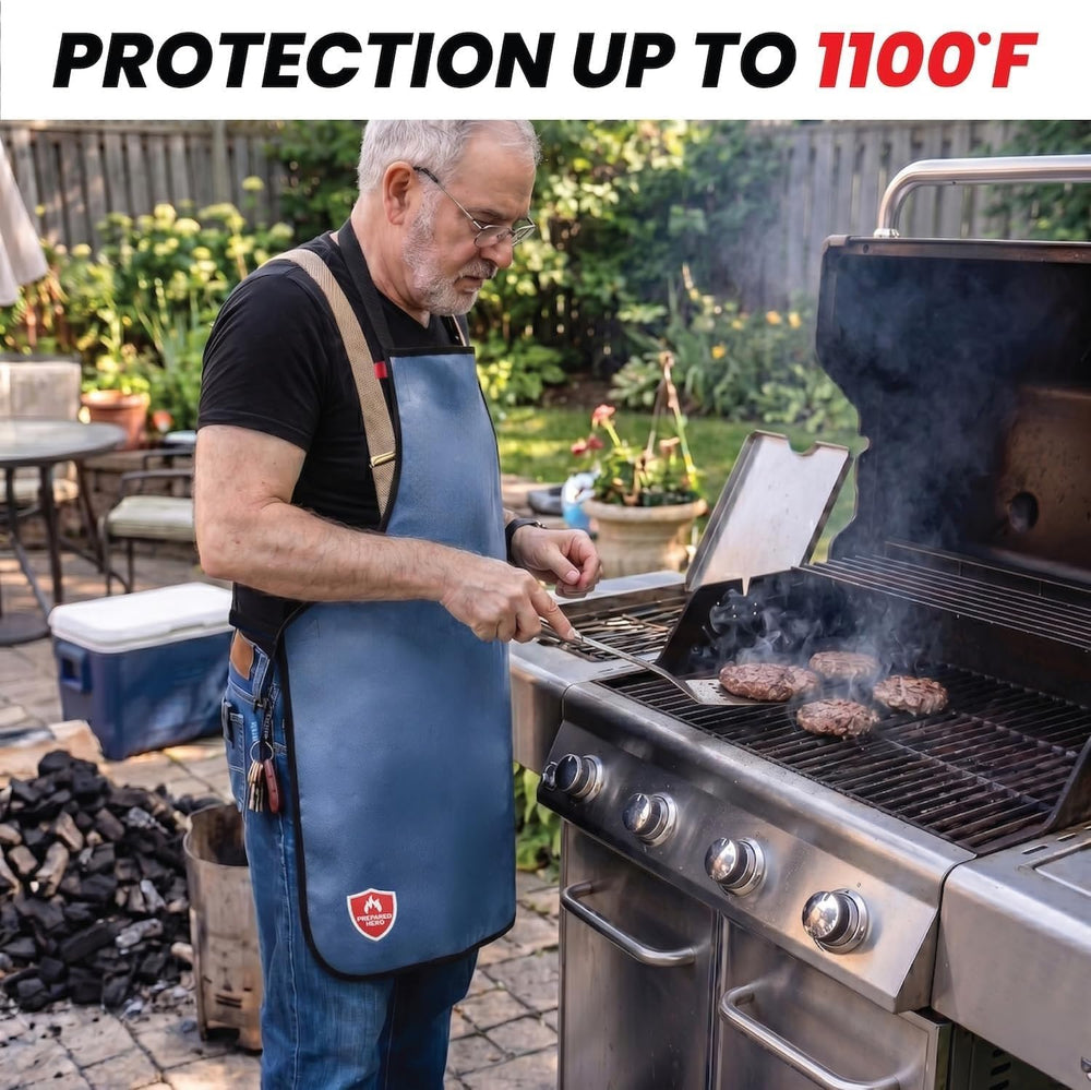 Prepared Hero Fireproof Apron for Women & Men, Doubles as Fire Blanket