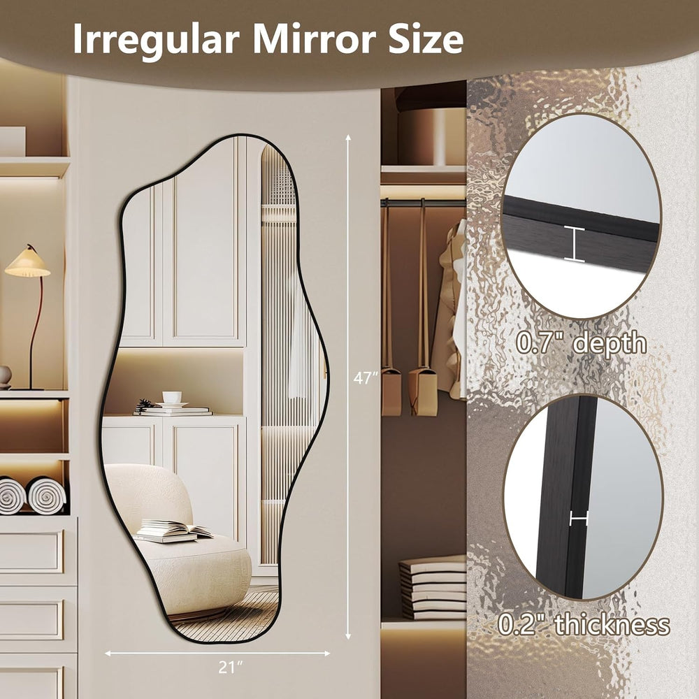Mirrorons Irregular Mirror 47"x21" Cloud Vanity Mirror Wall Decor, ...