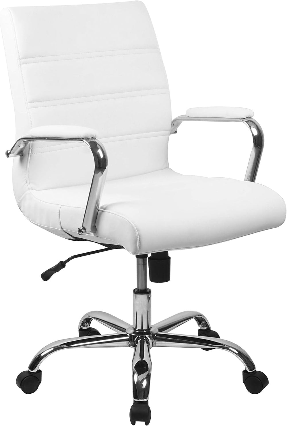 Flash Furniture Mid-Back White LeatherSoft Executive Swivel Office Chair with...