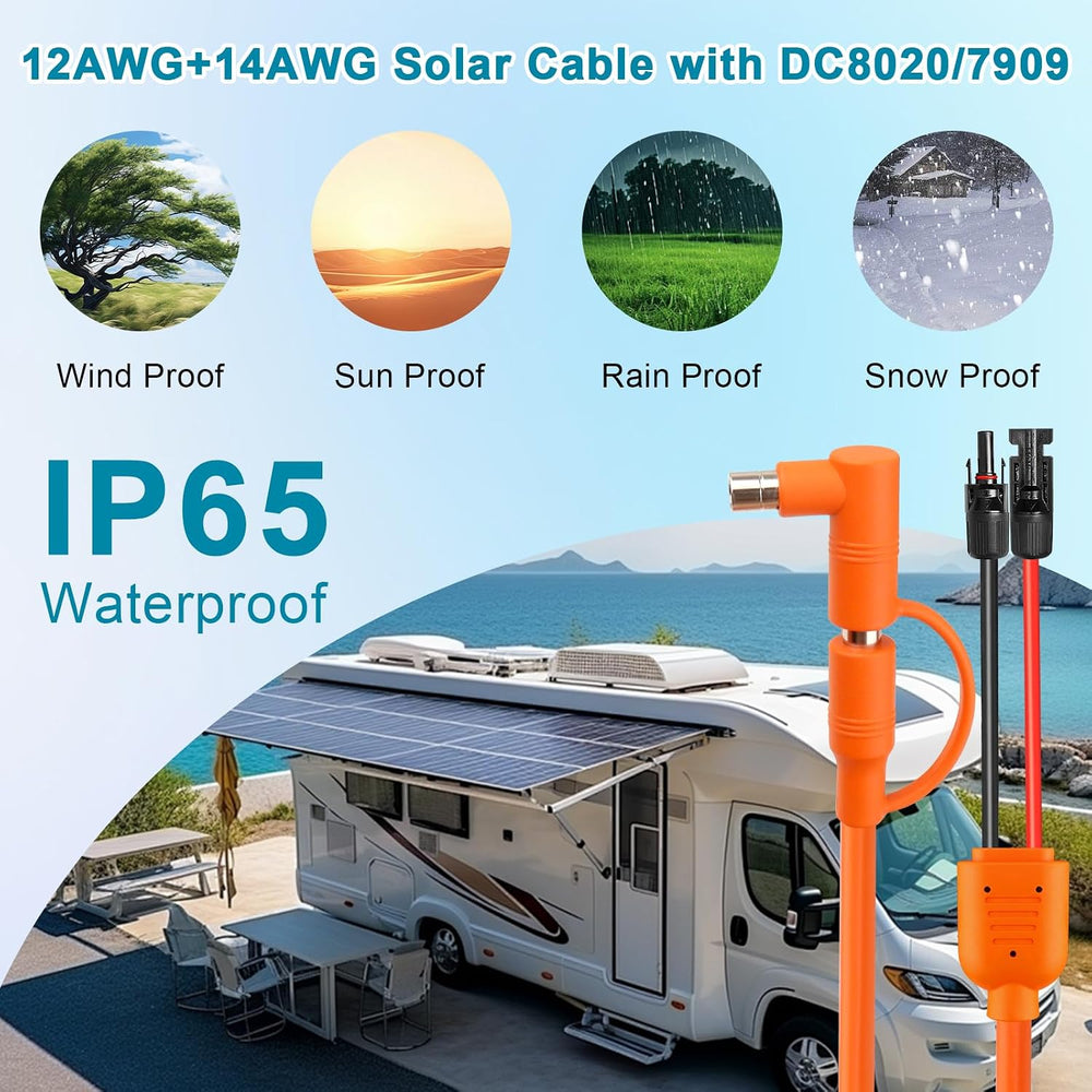 XRDS -RF Solar Panel to DC 8mm Adapter Cable 40FT, Solar Connector to DC7909/...