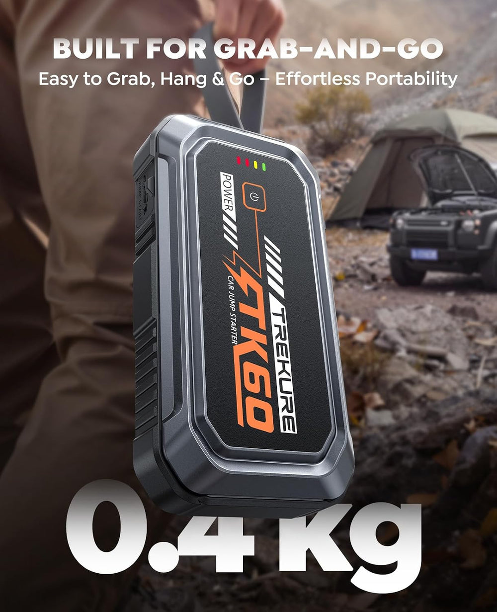 TREKURE Car Battery Jumper Starter Portable 5000A, Portable Car Jump Starter ...