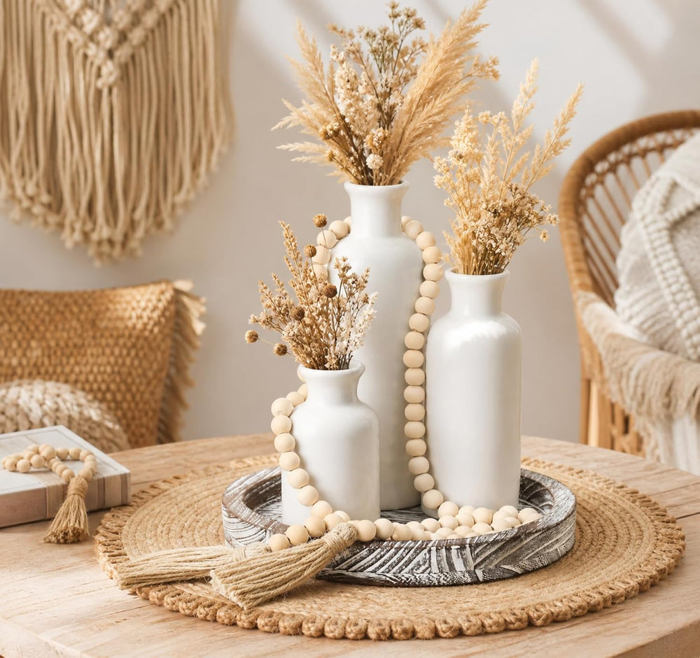 5 Pcs Coffee Table Decor Set, Gray White
