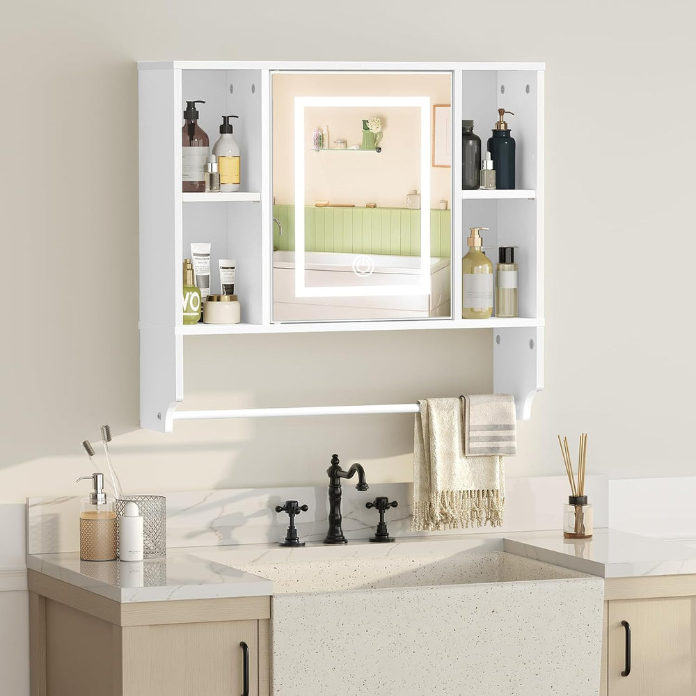 MAHANCRIS Bathroom Wall Cabinet with Mirror, Wall Mounted Medicine Cabinet wi...