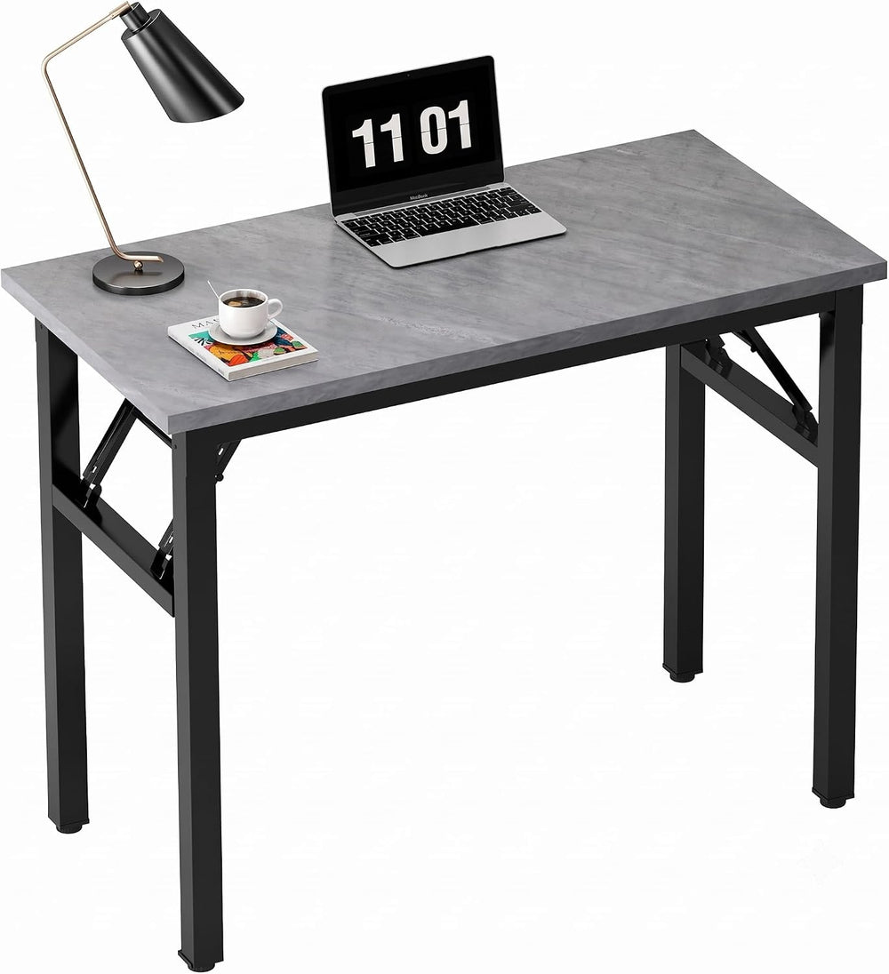 Need Small Folding Computer Desk, 31.5 Inch Writing Table, Grey