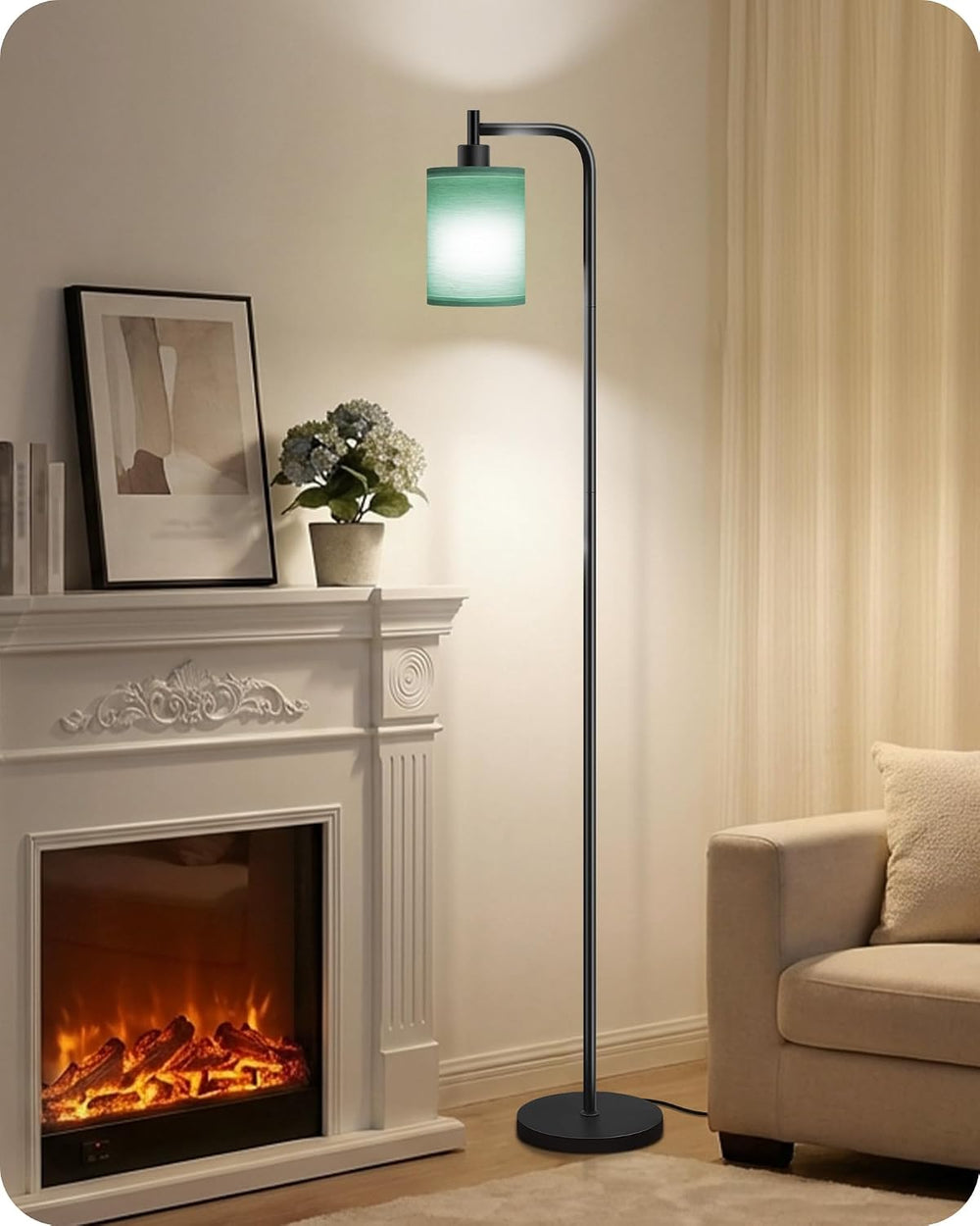 Dimmable Floor Lamp for Living Room with Remote & 10W Bulb