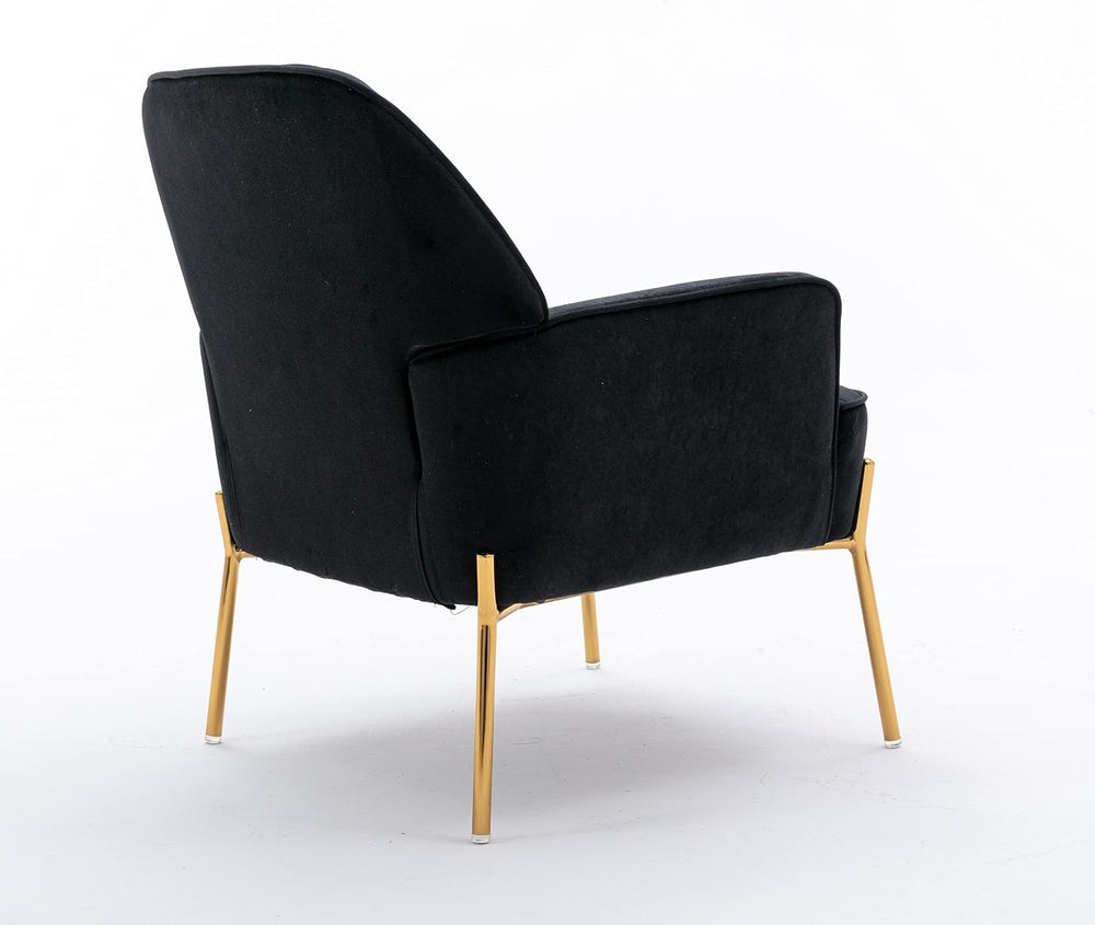 Comfy Velvet Accent Chair with Glam Metal Legs for Dining Room Bedroom Living...