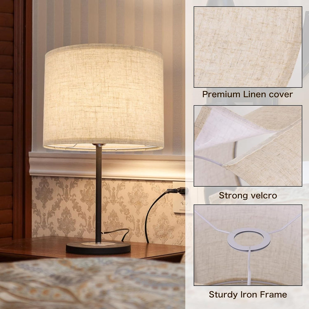 Beige Lamp Shade, Large Drum Lampshade 13''Top X 13'' Bottom ...