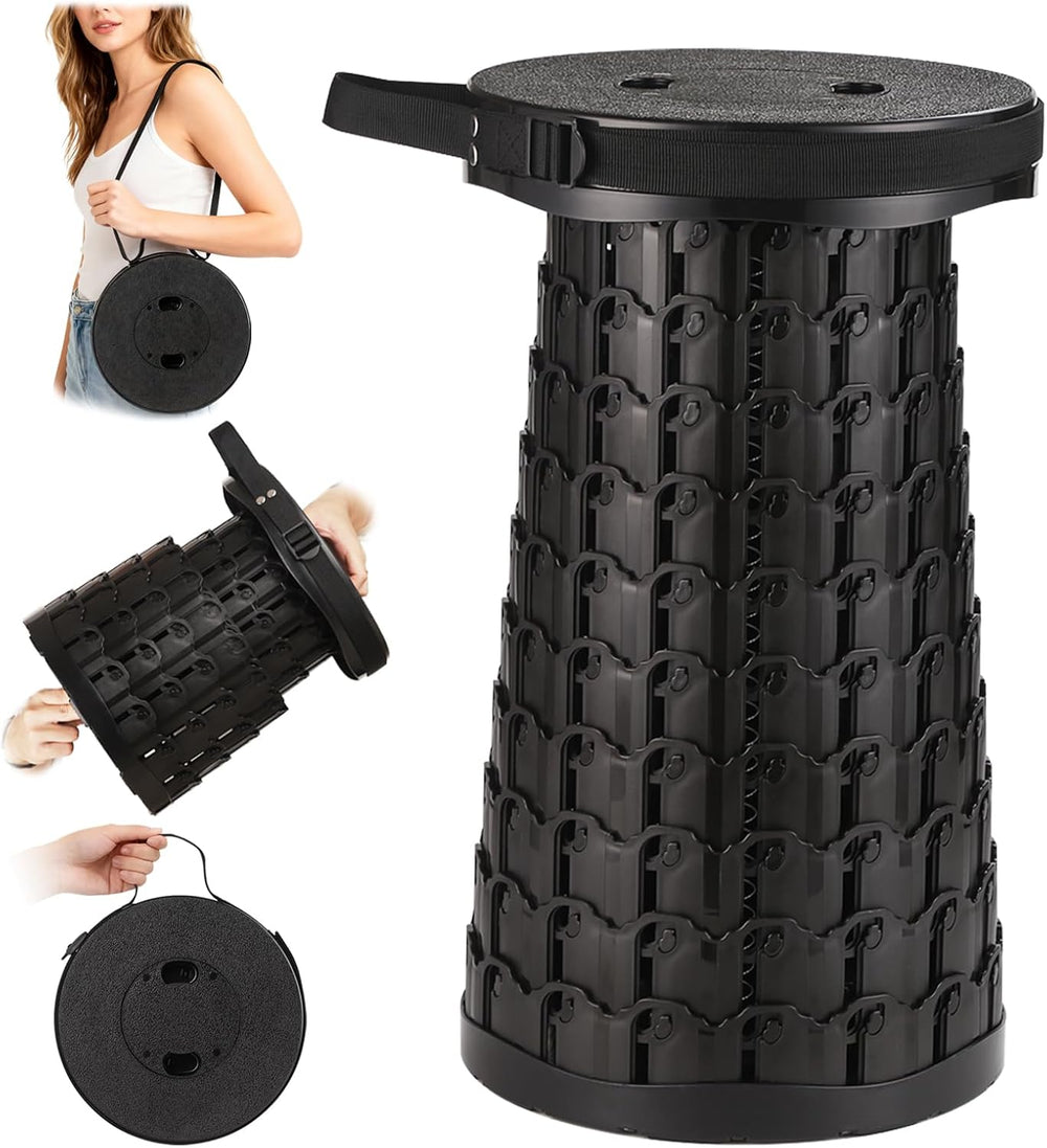 18-in Collapsible Stool,Portable Telescoping Seat for Adults,880lb Capacity