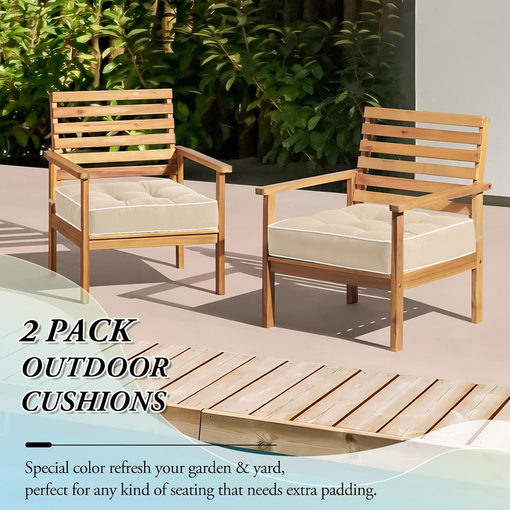 Wellsin Outdoor Chair Cushions Set of 2, Patio Cushions for Outdoor Furniture...