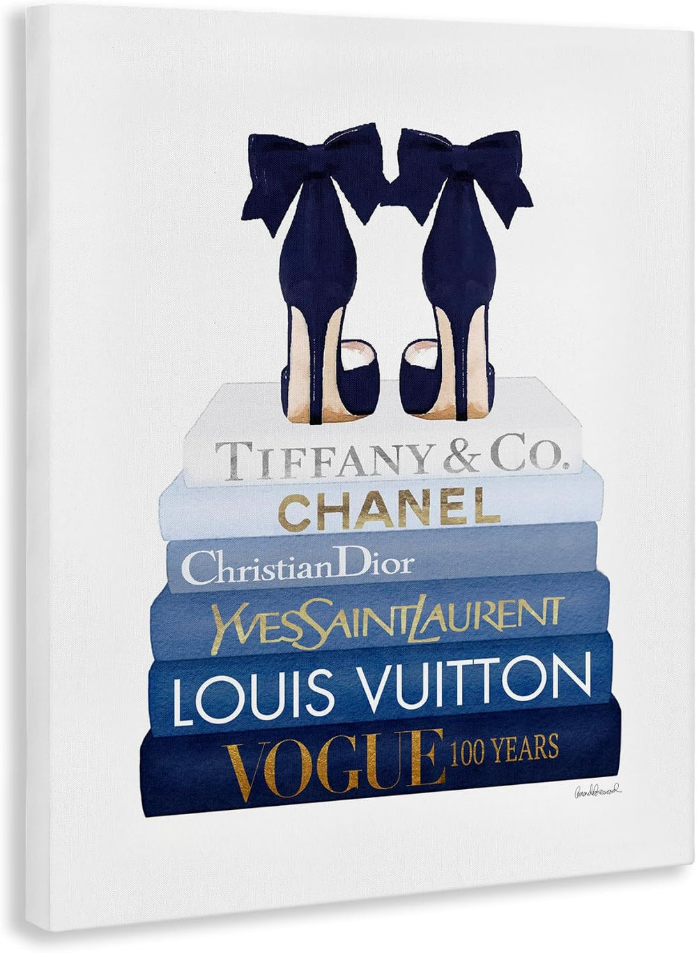 Chic Heels Bookstack Glam, 16 x 20 Inch Canvas Wall Art