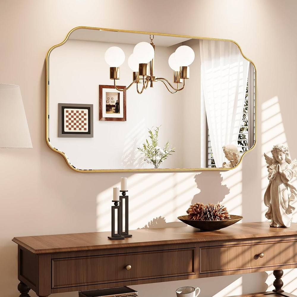 Kelly Miller 30"x48" Gold Foil Scalloped Decorative Wall Mirror