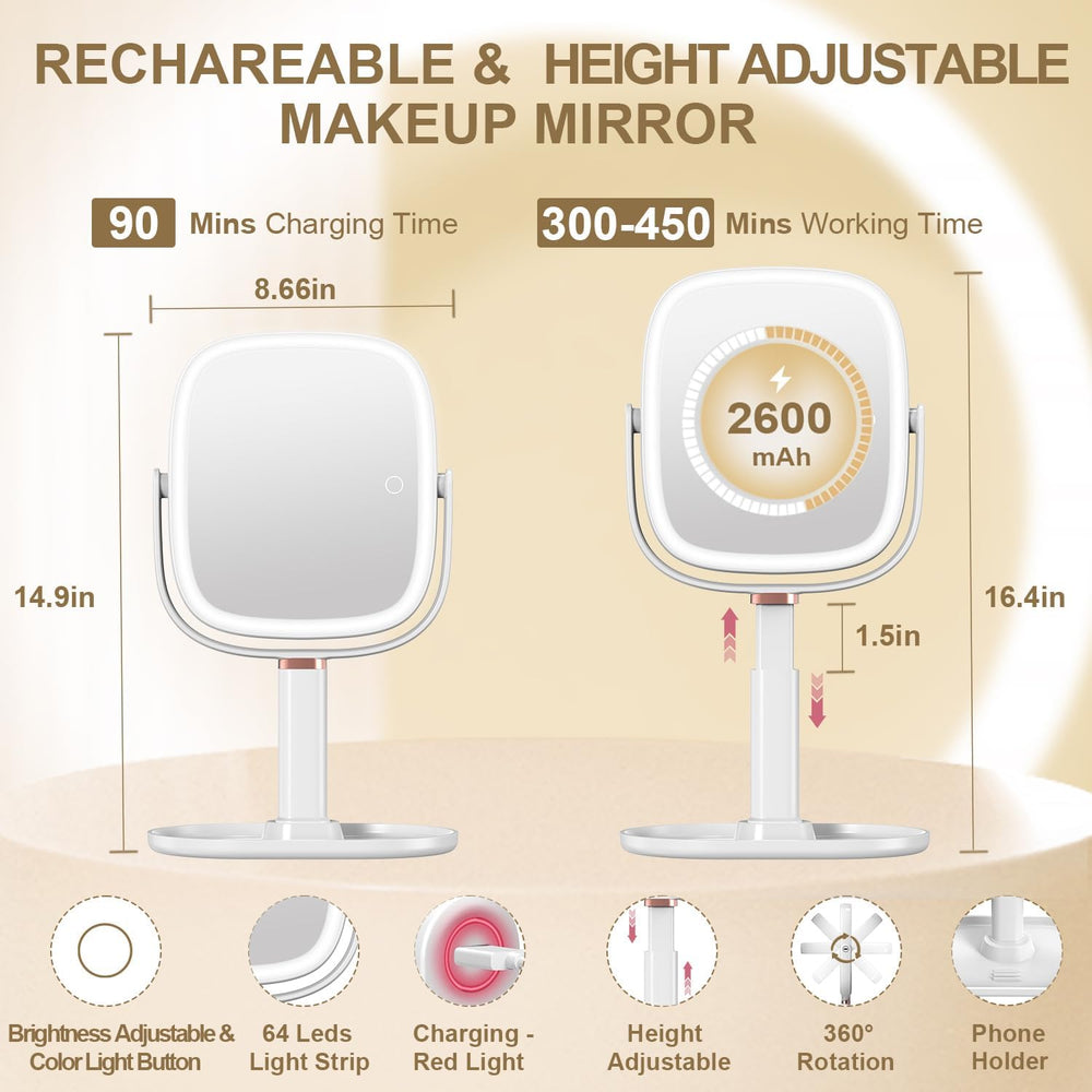 Mocado Makeup Mirror with Lights, 1X/20X Magnifying Mirror with Light