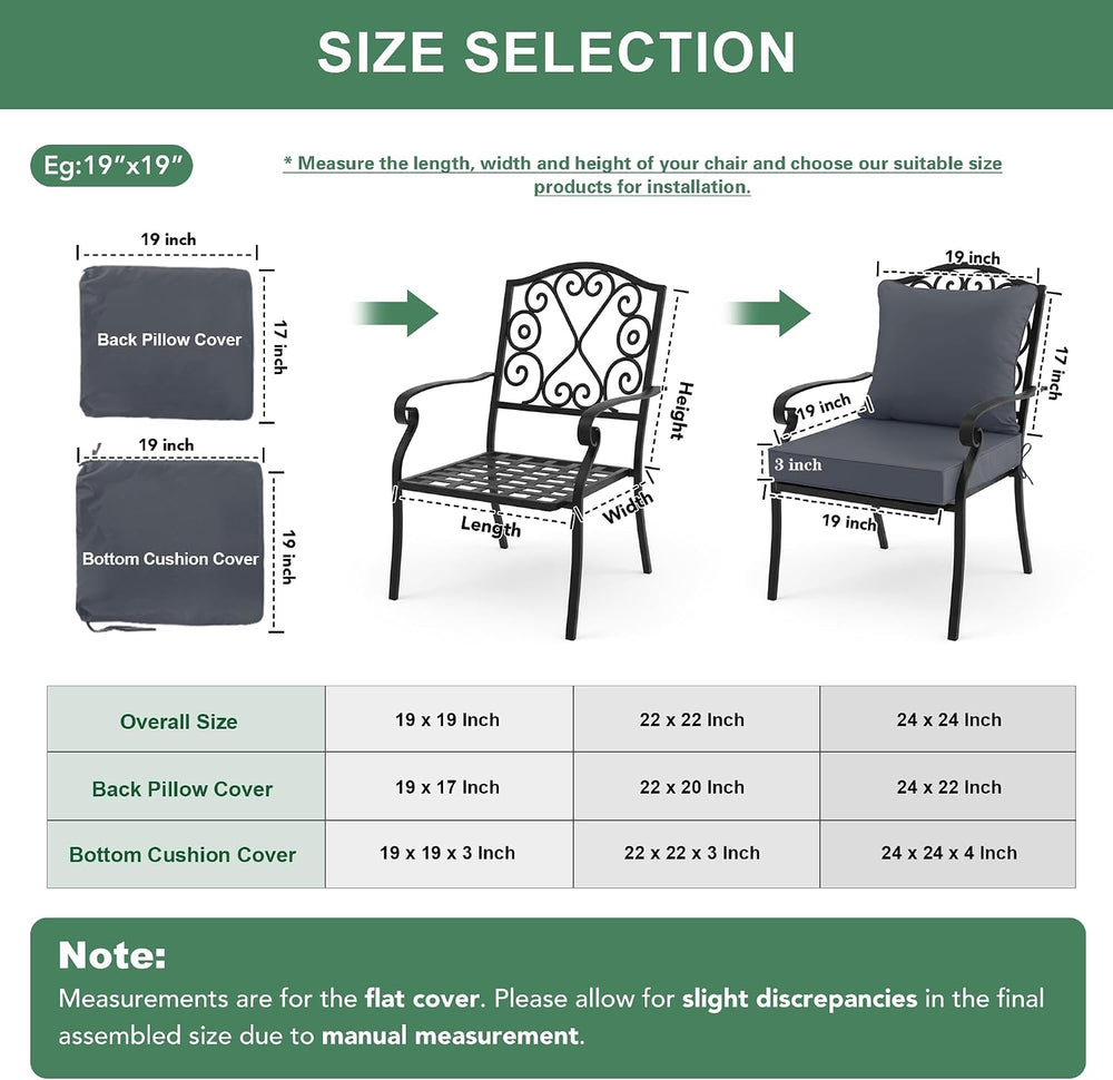 Summsun Outdoor Cushions for Patio Furniture, 22 x 22 in, Dark Grey, 1 Set