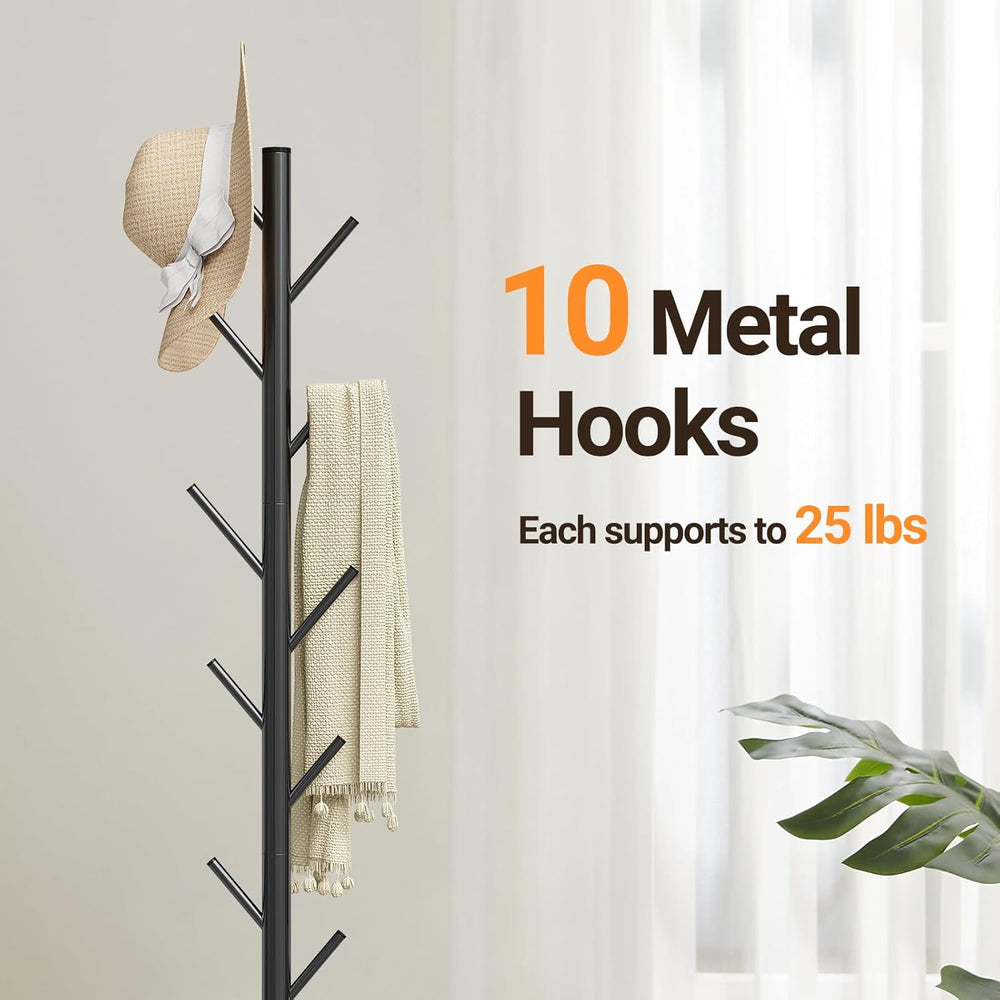 ELYKEN Coat Rack Freestanding, Metal Coat Rack with Natural Marble Base