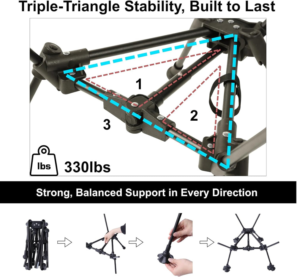 Wildhiker SteadyMode Compact Folding Camping Chair, Go-Anywhere – Black