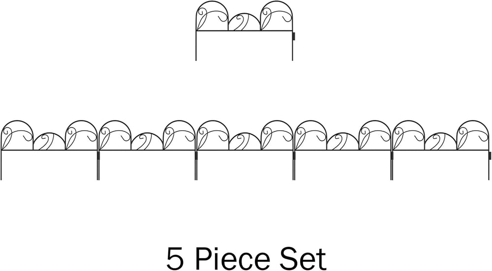 Metal Garden Fencing- Set of 5 Panels of Mimosa Decorative Edging Flower Beds...